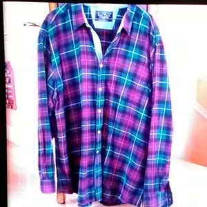 Nautica plaid button up long sleeve shirt